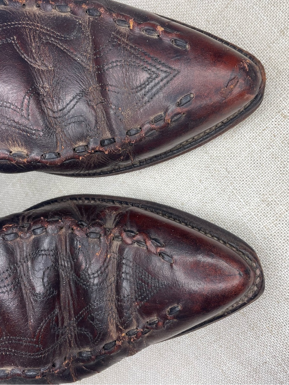 Vintage Acme 1970s-80s Burgundy/Oxblood Acme Bucklace Western Cowboy Boots - Picture 13 of 14